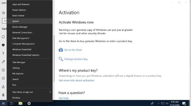 Activating Windows