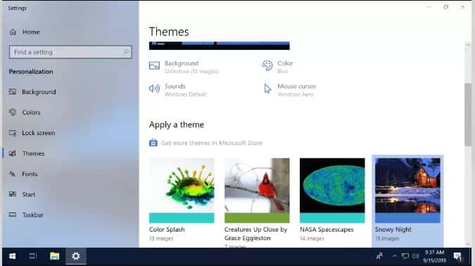 Personalization Menu