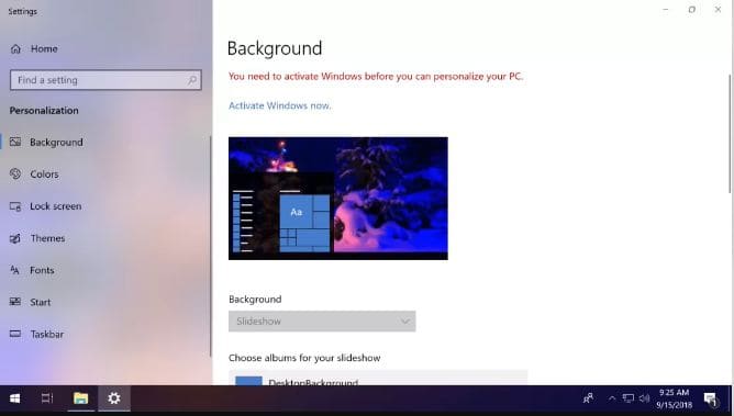 Personalizing Windows 10 Without Activation