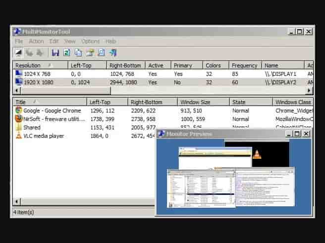 MultiMonitorTool for Windows