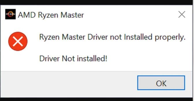 Ryzen Master Not Working
