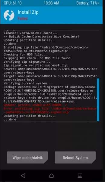 What is TWRP Error 7