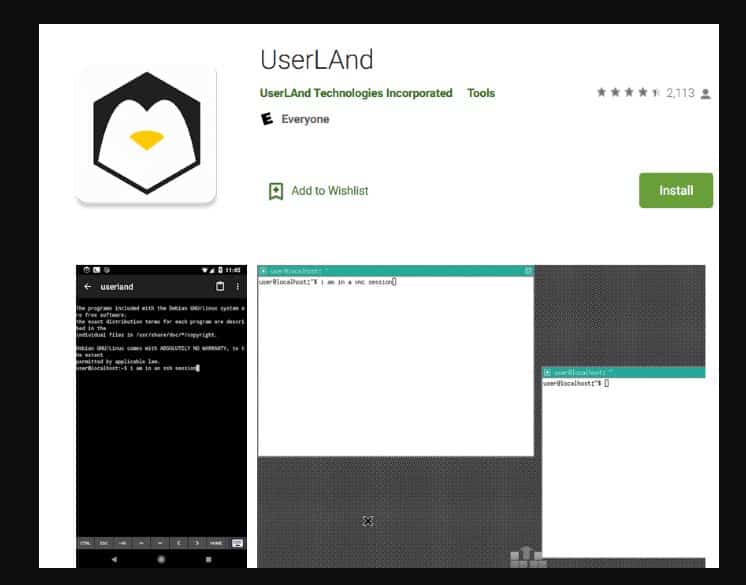 UserLAnd App for Android